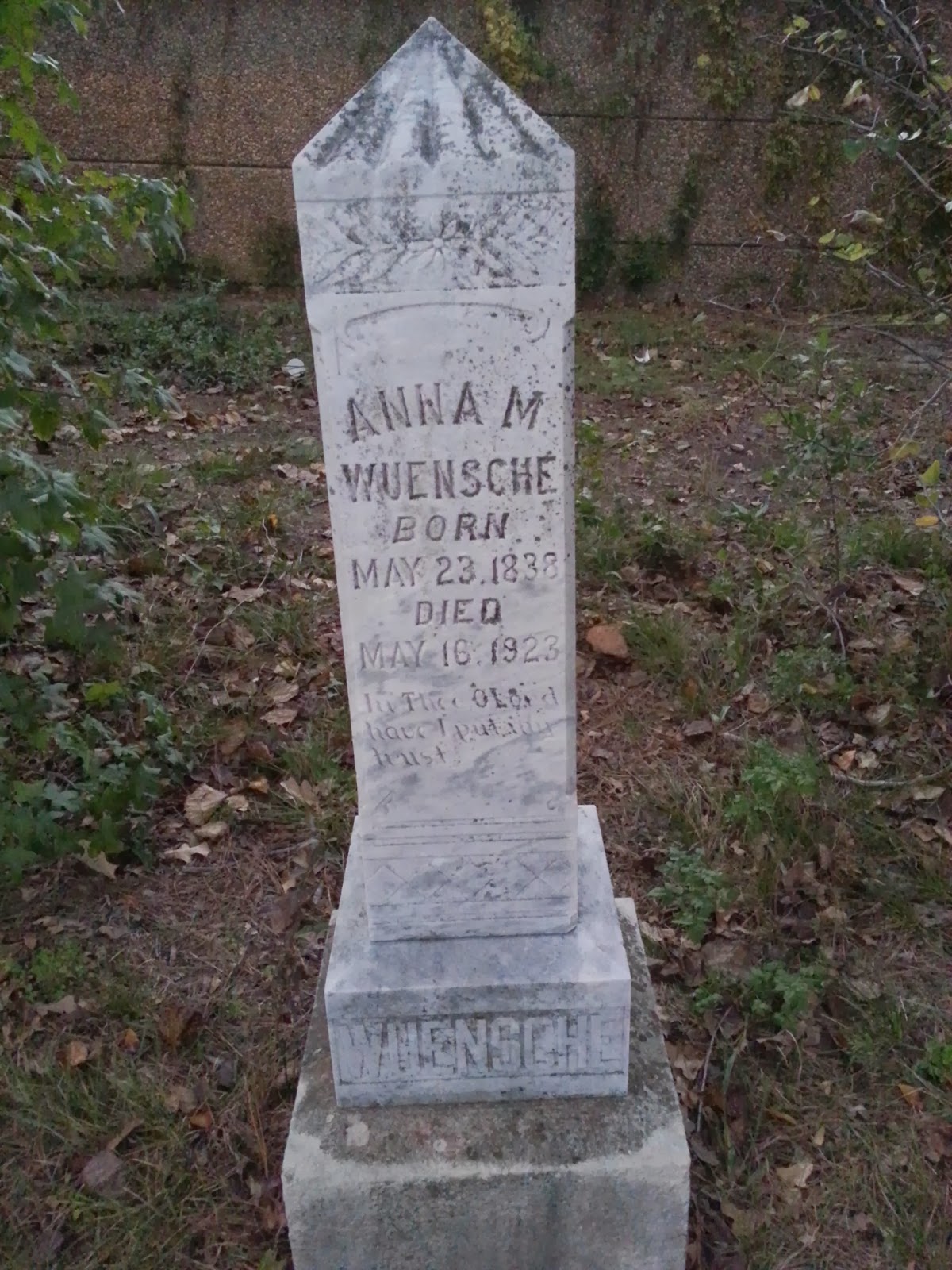 Living History Journal: 14. The Wunsche Family Cemetery